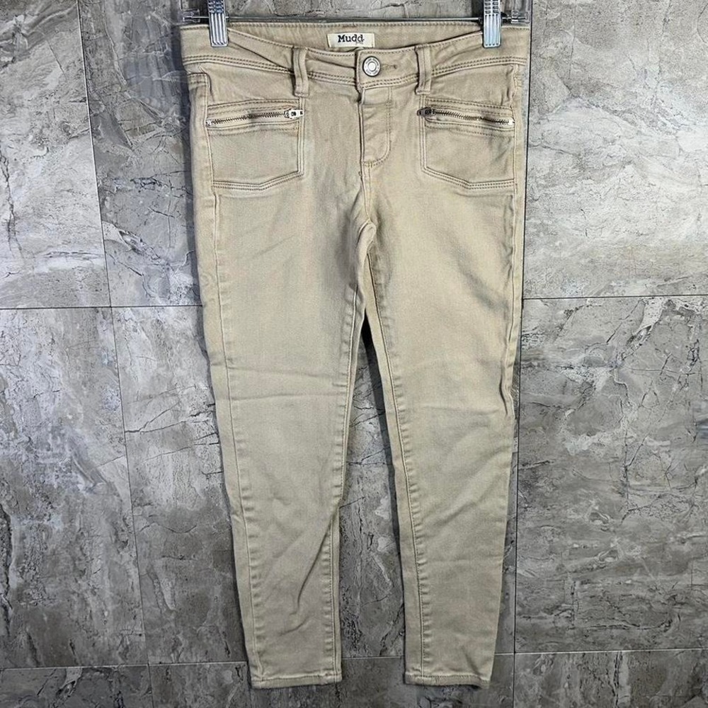 Mudd Y2K Tan skinny jeans with zippers kids Size‎ 12 #tanjeans